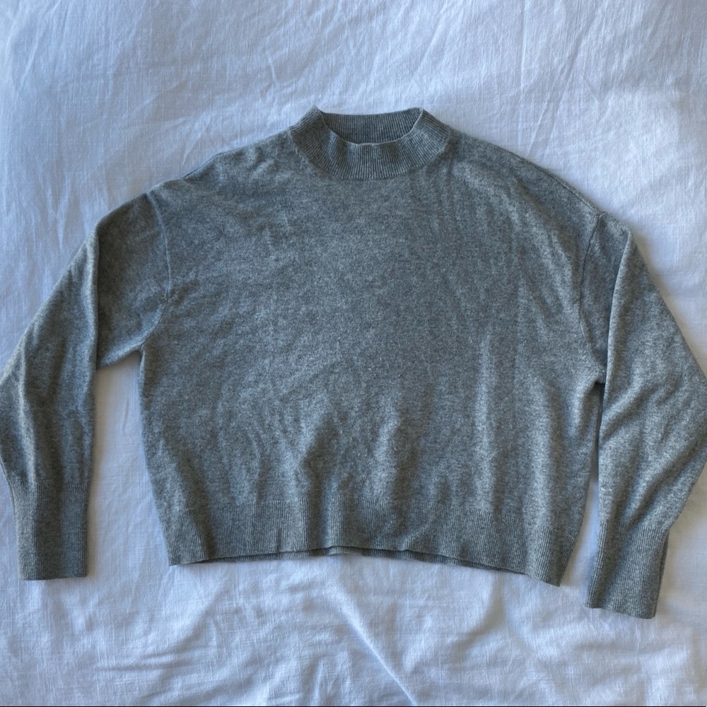 Everlane Cashmere Crop Mockneck Sweater XL